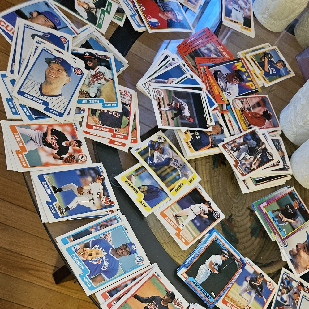 Assorted Baseball Trading Cards ( Don russ, Fleer,Topps) Some signed